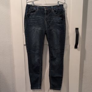 Joe Boxer Classic Skinny Dark Blue Denim Jeans w/ Whiskering Detail, Size 13